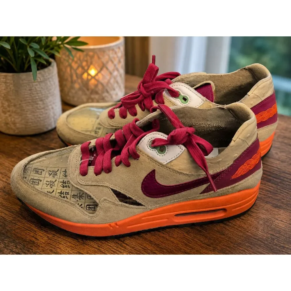 RARE, NIKE AIR MAX 1 CLOT KISS OF DEATH  2021 MEN SIZE 9, Beige Orange Red  🔥